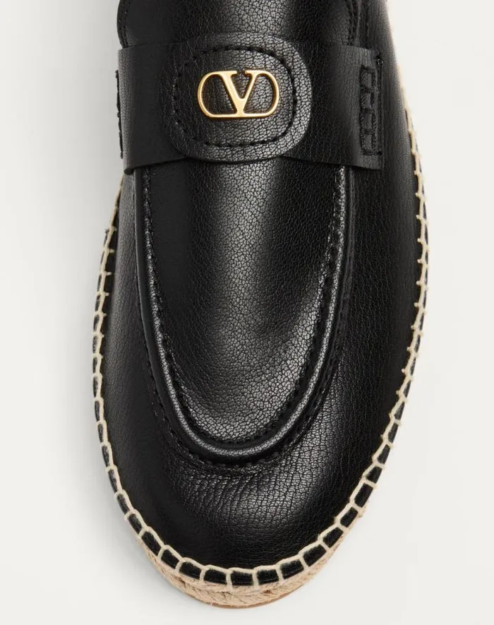 Valentino Sandals Man Palm Avenue Calfskin Loafer For Man In Black Black