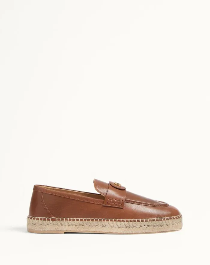 Valentino Sandals Man Palm Avenue Calfskin Loafer For Man In Black Black