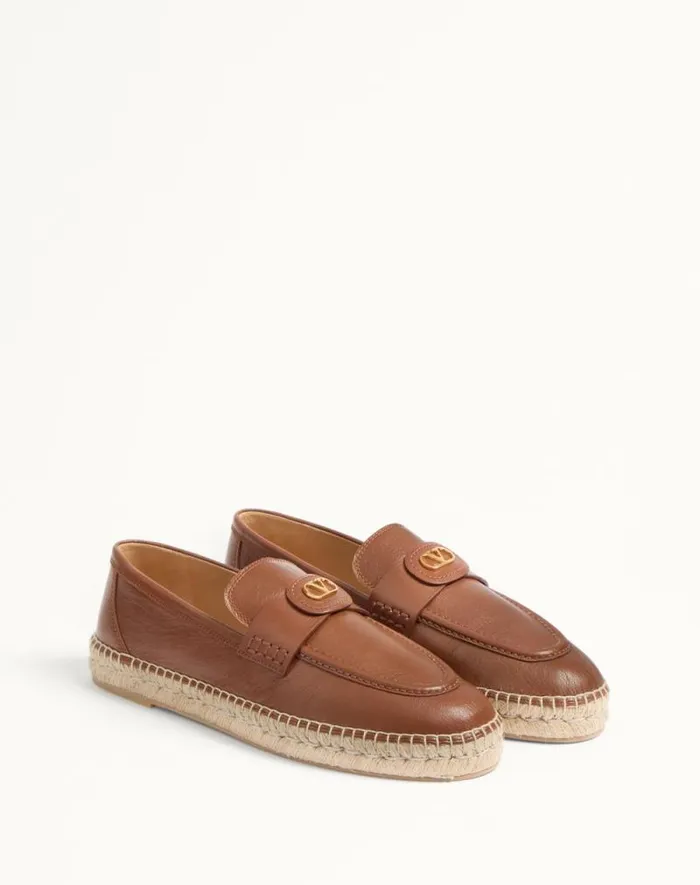 Valentino Sandals Man Palm Avenue Calfskin Loafer For Man In Black Black
