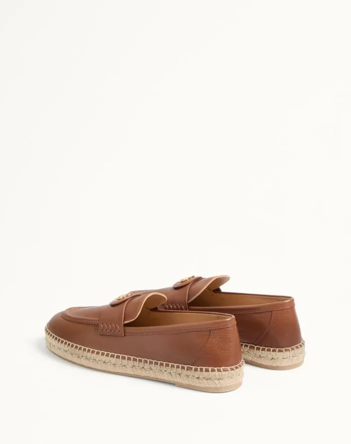 Valentino Sandals Man Palm Avenue Calfskin Loafer For Man In Black Black