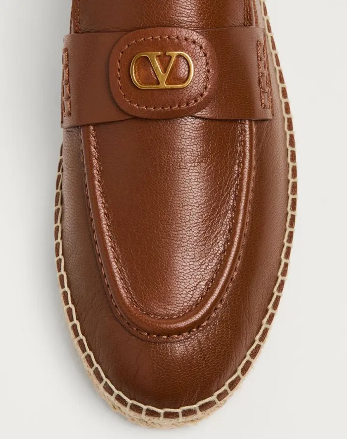 Valentino Sandals Man Palm Avenue Calfskin Loafer For Man In Black Black