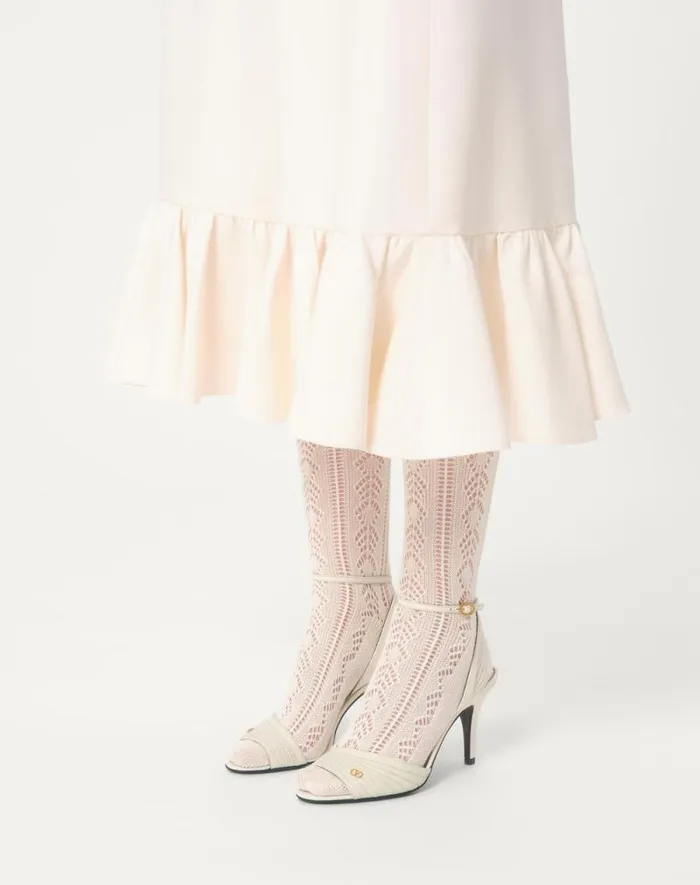Valentino Sandals Woman Ladycrush Sandal In Kidskin 85mm For Woman In Ivory Ivory Valentino Sandals Woman Ladycrush Sandal In Kidskin 85mm For Woman In Ivory Ivory