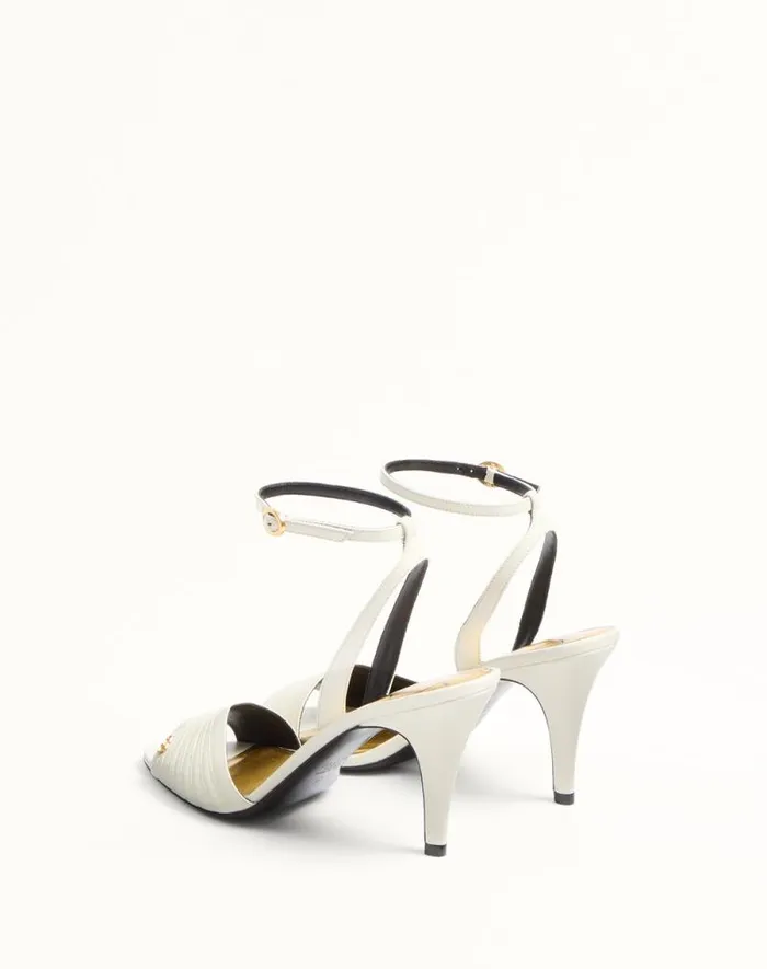 Valentino Sandals Woman Ladycrush Sandal In Kidskin 85mm For Woman In Ivory Ivory Valentino Sandals Woman Ladycrush Sandal In Kidskin 85mm For Woman In Ivory Ivory