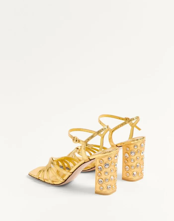 Valentino Sandals Woman Preshoes Sandal In Laminated Ayers With Crystals 90mm For Woman In Goldcrystal Goldcrystal Valentino Sandals Woman Preshoes Sandal In Laminated Ayers With Crystals 90mm For Woman In Goldcrystal Goldcrystal