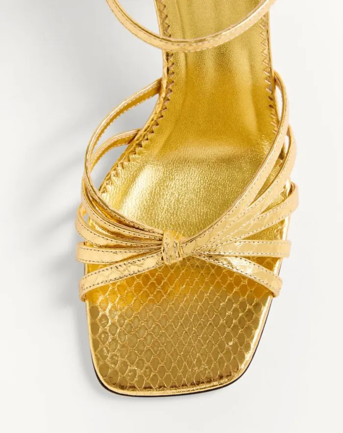 Valentino Sandals Woman Preshoes Sandal In Laminated Ayers With Crystals 90mm For Woman In Goldcrystal Goldcrystal Valentino Sandals Woman Preshoes Sandal In Laminated Ayers With Crystals 90mm For Woman In Goldcrystal Goldcrystal