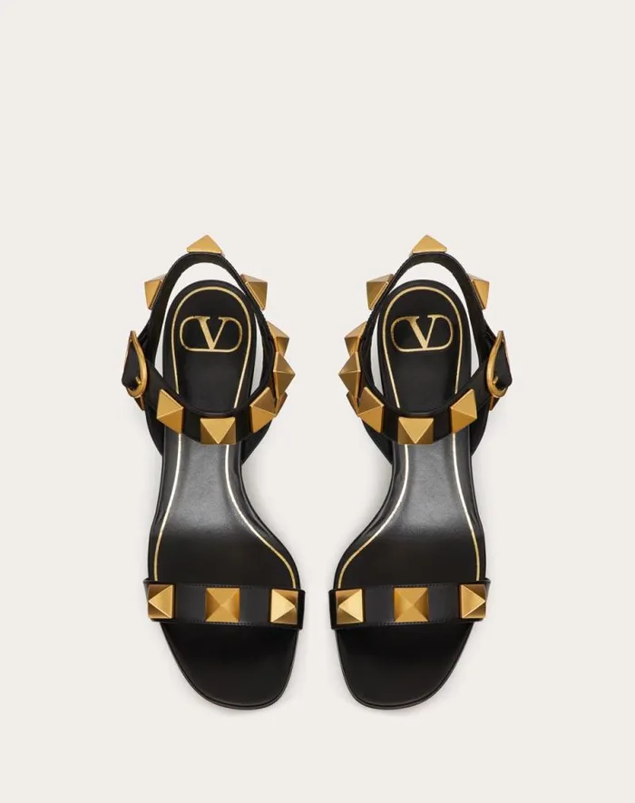 Valentino Sandals Woman Roman Stud Calfskin Sandal 60 Mm For Woman In Light Ivory Light Ivory Valentino Sandals Woman Roman Stud Calfskin Sandal 60 Mm For Woman In Light Ivory Light Ivory