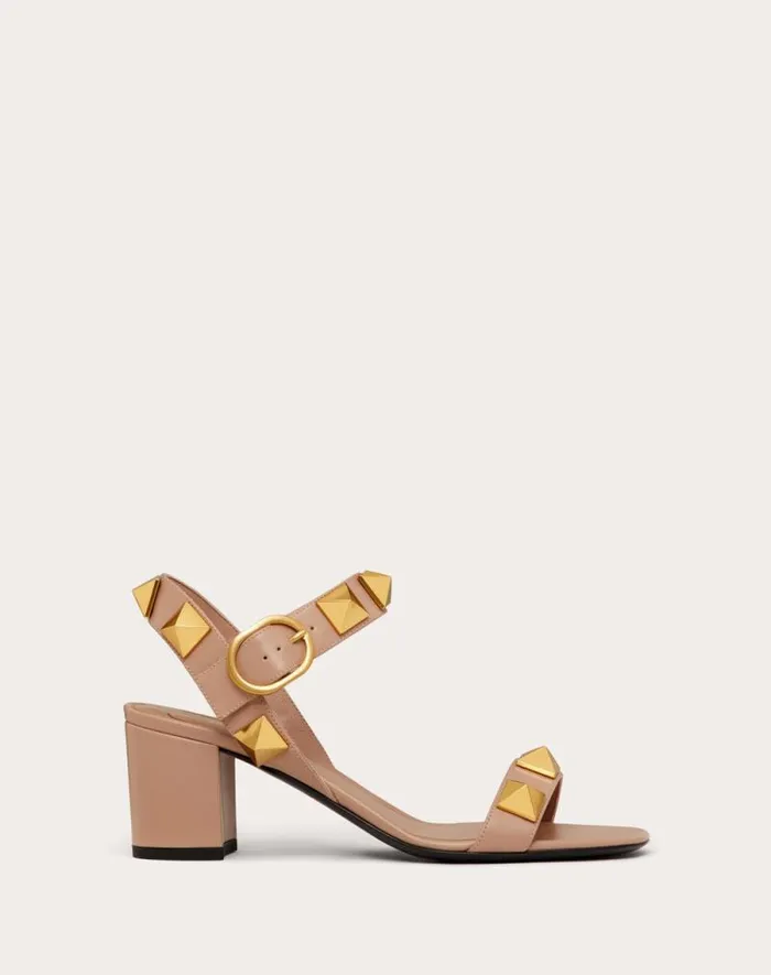 Valentino Sandals Woman Roman Stud Calfskin Sandal 60 Mm For Woman In Light Ivory Light Ivory Valentino Sandals Woman Roman Stud Calfskin Sandal 60 Mm For Woman In Light Ivory Light Ivory