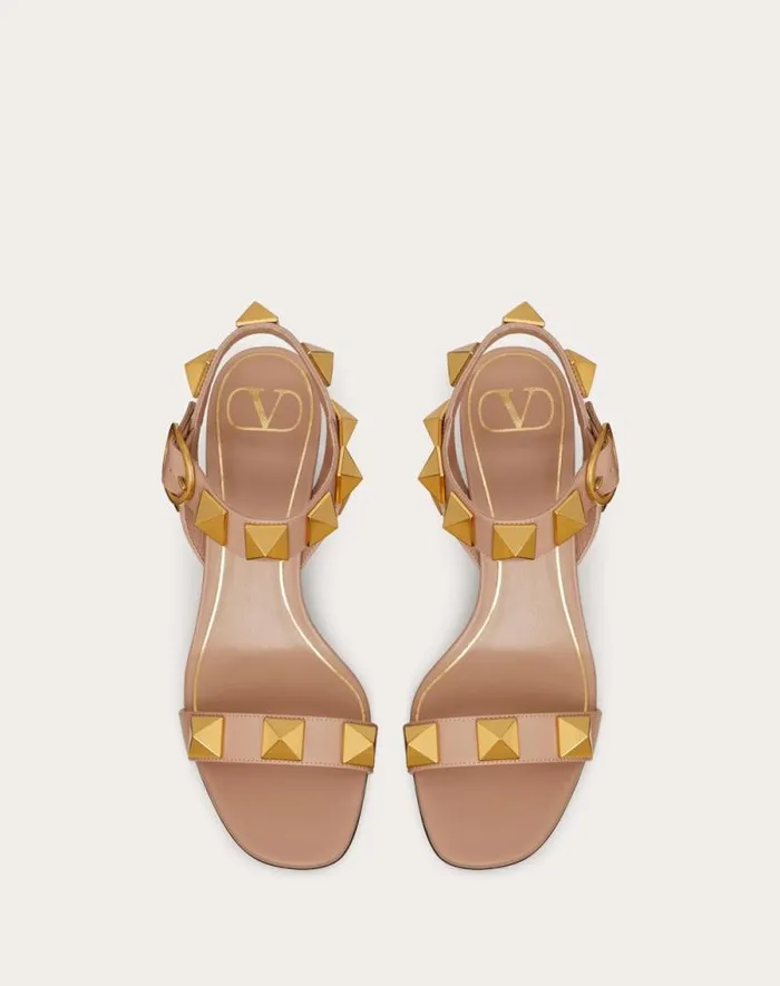 Valentino Sandals Woman Roman Stud Calfskin Sandal 60 Mm For Woman In Light Ivory Light Ivory Valentino Sandals Woman Roman Stud Calfskin Sandal 60 Mm For Woman In Light Ivory Light Ivory