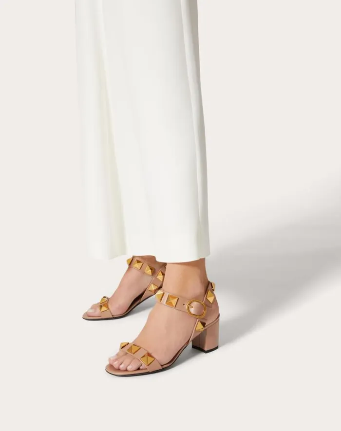 Valentino Sandals Woman Roman Stud Calfskin Sandal 60 Mm For Woman In Light Ivory Light Ivory Valentino Sandals Woman Roman Stud Calfskin Sandal 60 Mm For Woman In Light Ivory Light Ivory