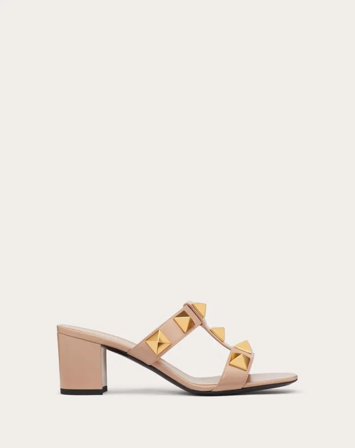 Valentino Sandals Woman Roman Stud Calfskin Slide Sandal 60 Mm For Woman In Rose Cannelle Rose Cannelle Valentino Sandals Woman Roman Stud Calfskin Slide Sandal 60 Mm For Woman In Rose Cannelle Rose Cannelle