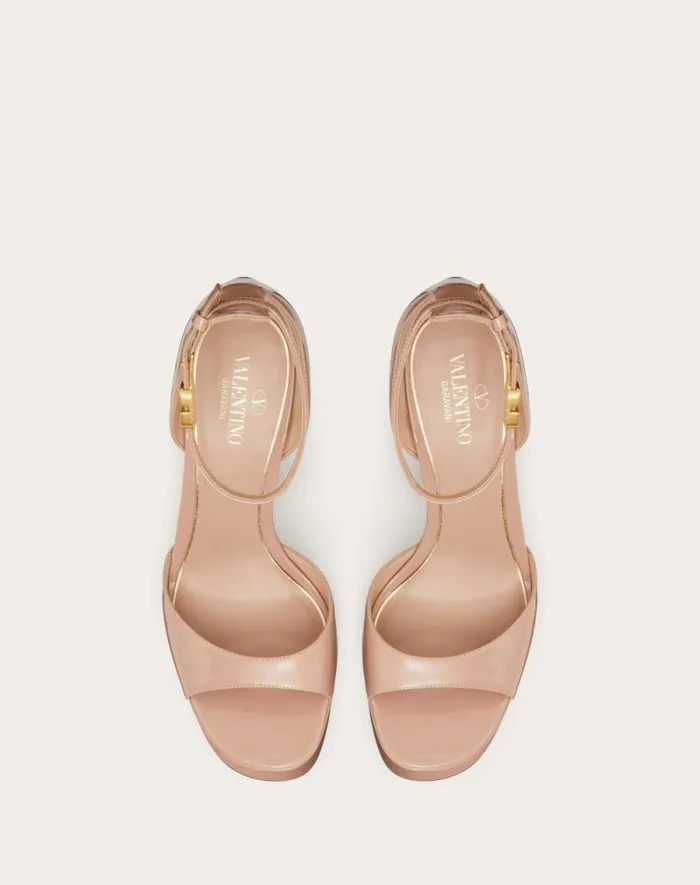 Valentino Sandals Woman Valentino Garavani Tango Patent Leather Platform Sandal 155mm For Woman In Rose Cannelle Rose Cannelle