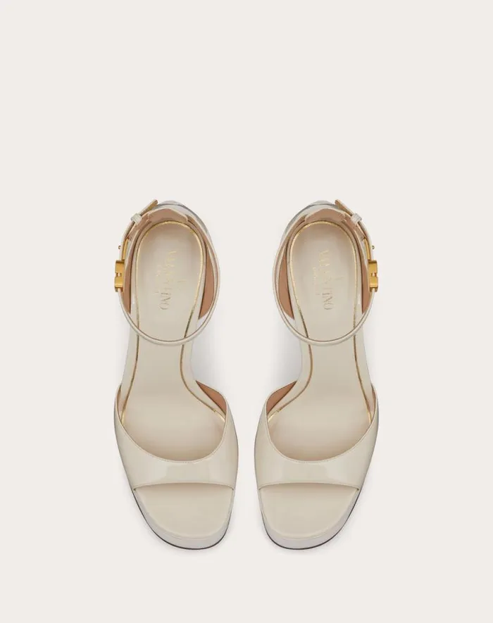 Valentino Sandals Woman Valentino Garavani Tango Patent Leather Platform Sandal 155mm For Woman In Rose Cannelle Rose Cannelle