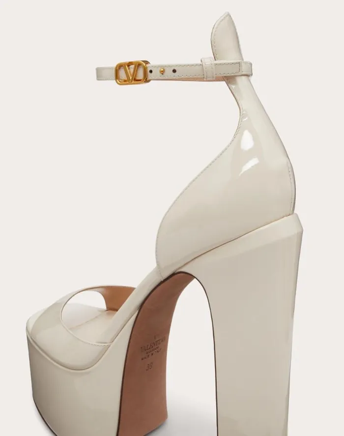 Valentino Sandals Woman Valentino Garavani Tango Patent Leather Platform Sandal 155mm For Woman In Rose Cannelle Rose Cannelle