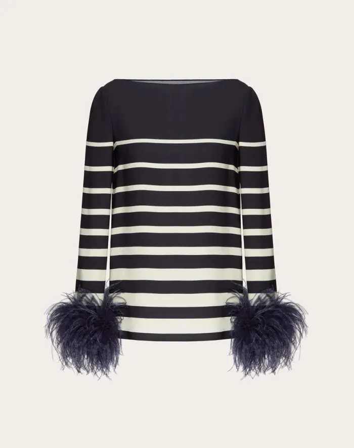 Valentino Shirts And Tops Woman Cady Valentino Roomview Top For Woman In Ivorynavy Ivorynavy Valentino Shirts And Tops Woman Cady Valentino Roomview Top For Woman In Ivorynavy Ivorynavy