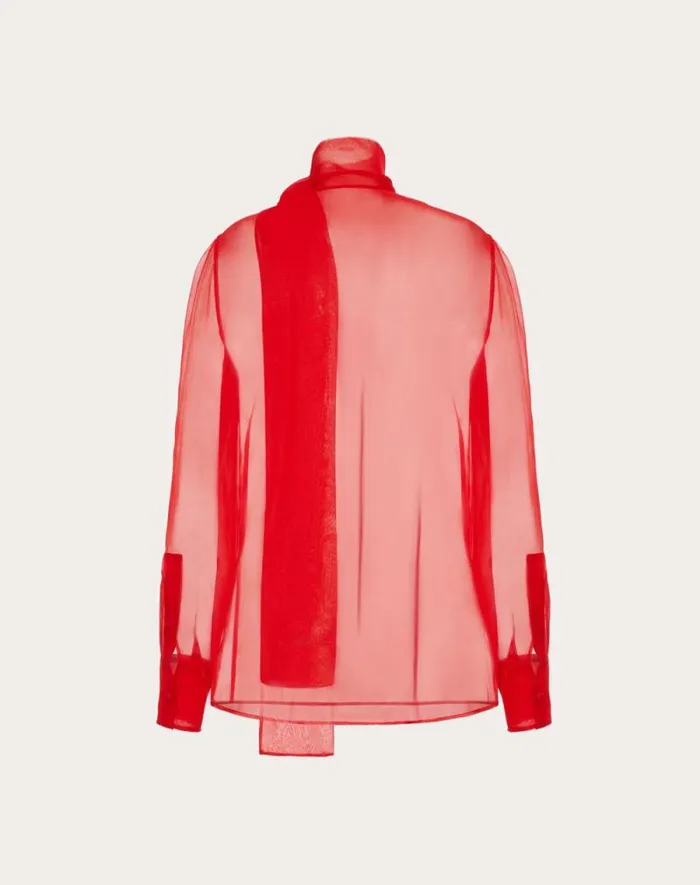 Valentino Shirts And Tops Woman Chiffon Blouse For Woman In Red Red