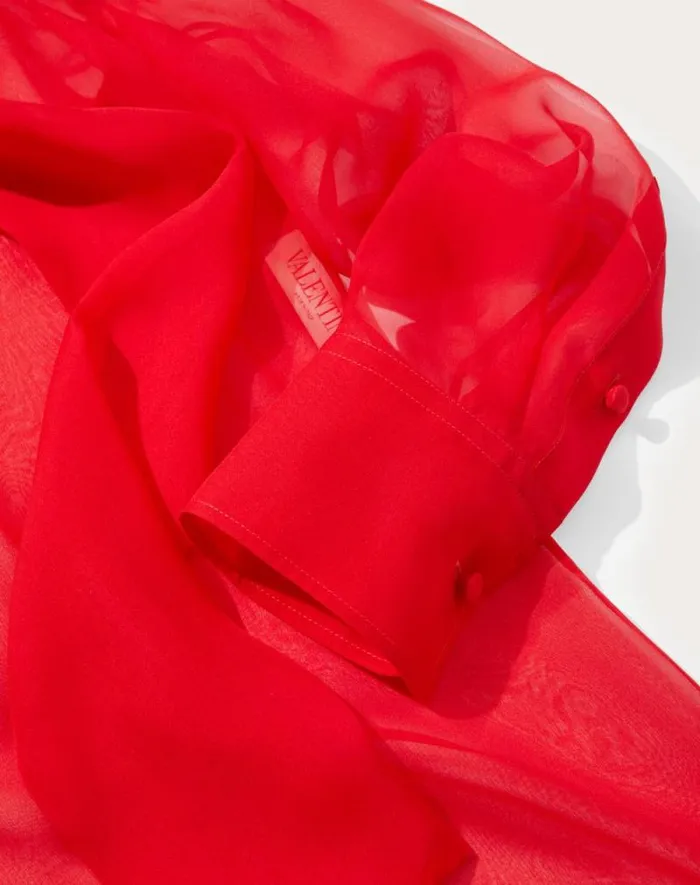 Valentino Shirts And Tops Woman Chiffon Blouse For Woman In Red Red