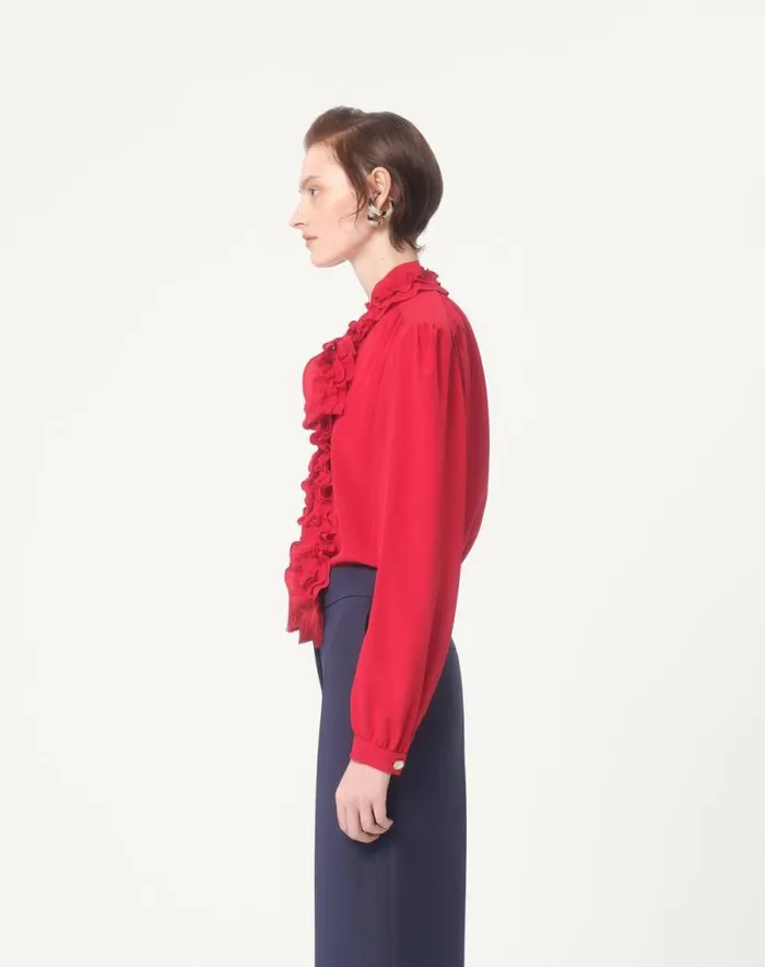 Valentino Shirts And Tops Woman Crepe De Chine Shirt For Woman In Beige Beige Valentino Shirts And Tops Woman Crepe De Chine Shirt For Woman In Beige Beige