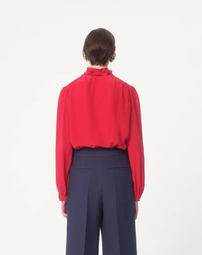 Valentino Shirts And Tops Woman Crepe De Chine Shirt For Woman In Beige Beige Valentino Shirts And Tops Woman Crepe De Chine Shirt For Woman In Beige Beige