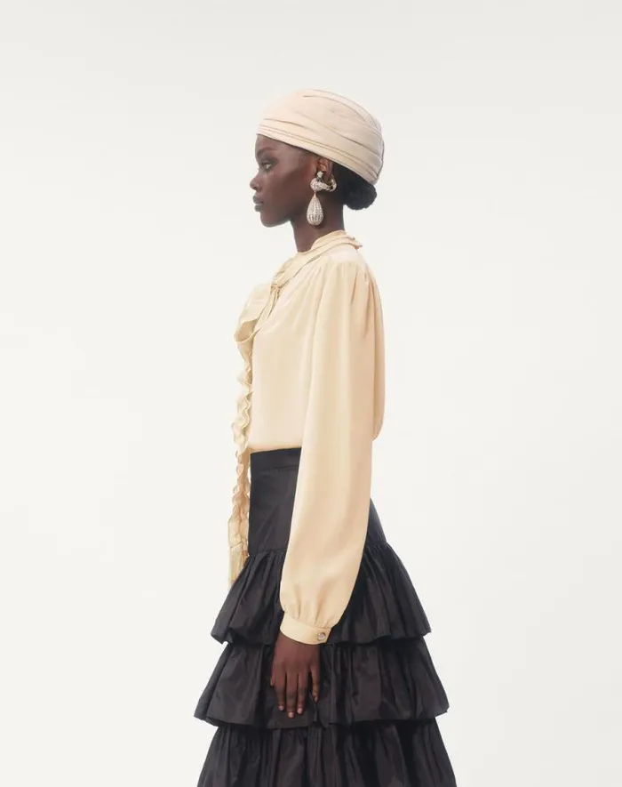 Valentino Shirts And Tops Woman Crepe De Chine Shirt For Woman In Beige Beige Valentino Shirts And Tops Woman Crepe De Chine Shirt For Woman In Beige Beige
