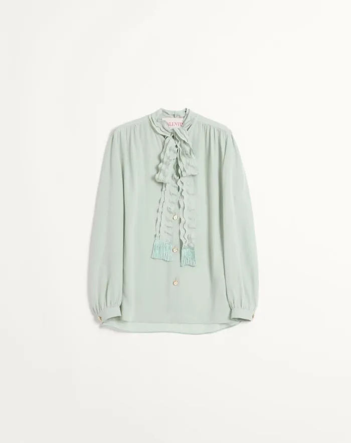 Valentino Shirts And Tops Woman Crepe De Chine Shirt For Woman In Beige Beige Valentino Shirts And Tops Woman Crepe De Chine Shirt For Woman In Beige Beige
