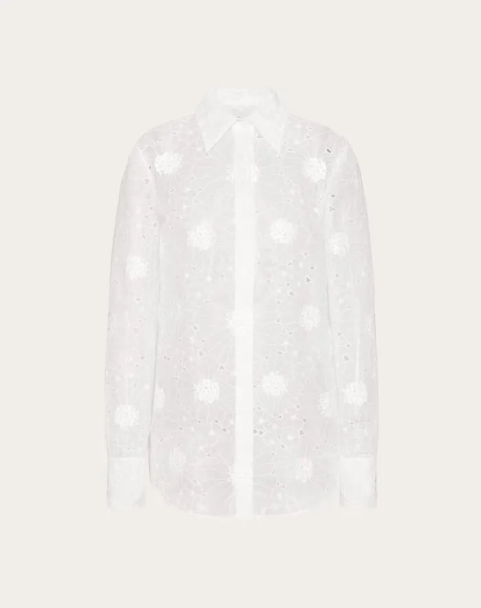 Valentino Shirts And Tops Woman Daisy Organdis Shirt For Woman In Ivory Ivory Valentino Shirts And Tops Woman Daisy Organdis Shirt For Woman In Ivory Ivory