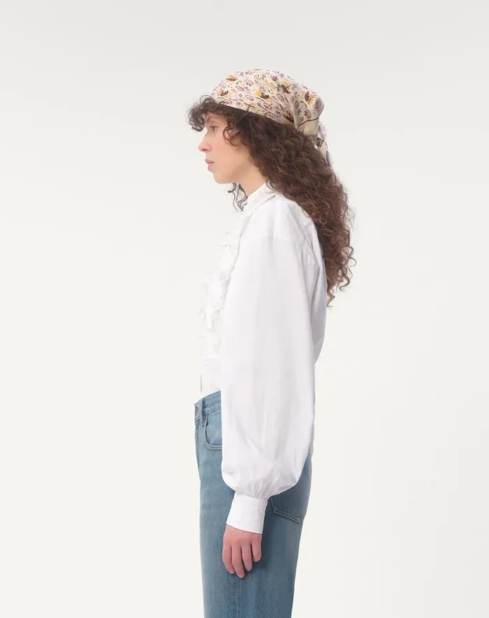 Valentino Shirts And Tops Woman Embroidered Cotton And Linen Top For Woman In White White