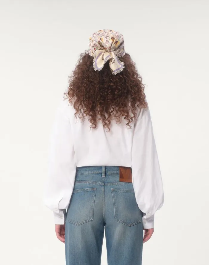 Valentino Shirts And Tops Woman Embroidered Cotton And Linen Top For Woman In White White