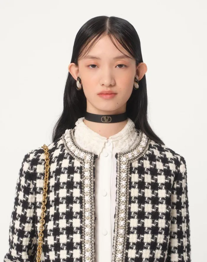 Valentino Shirts And Tops Woman Georgette Blouse For Woman In Blackivory Blackivory