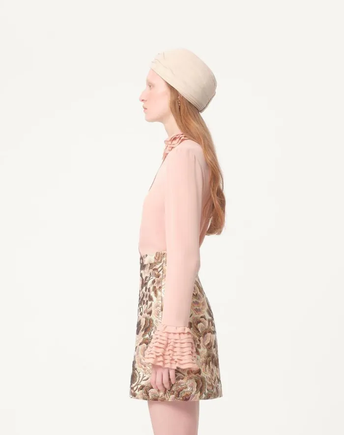 Valentino Shirts And Tops Woman Georgette Blouse For Woman In Rose Mist Rose Mist