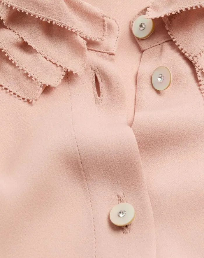 Valentino Shirts And Tops Woman Georgette Blouse For Woman In Rose Mist Rose Mist