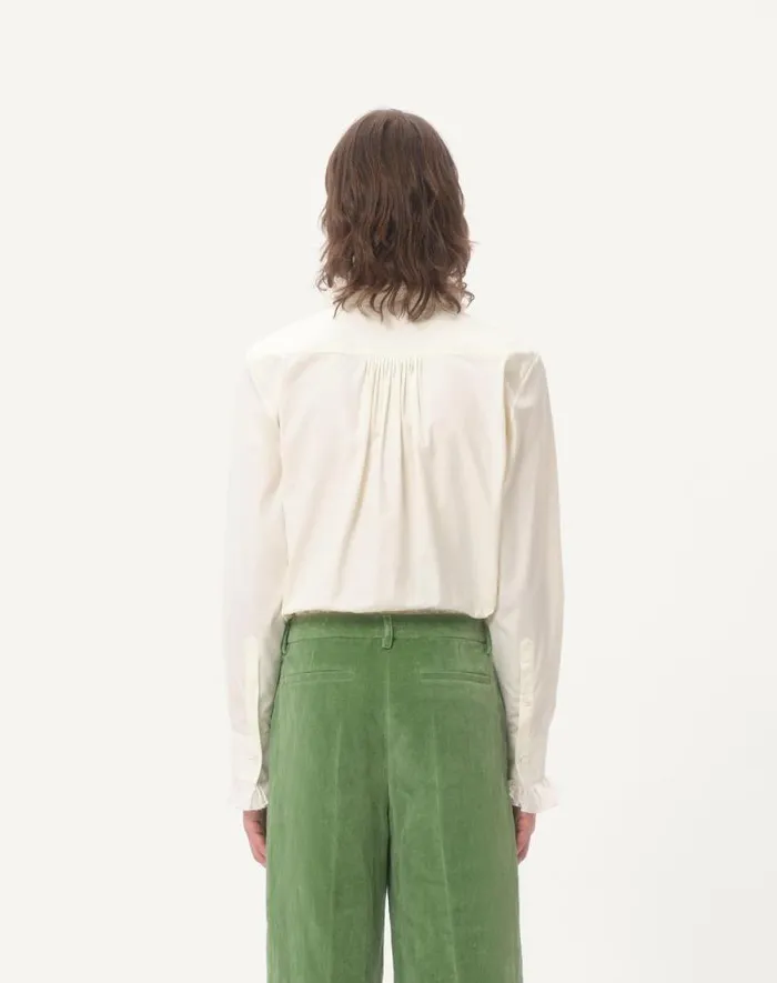 Valentino Shirts Man Cotton Shirt With Plastron And Ruffles For Man In Ivory Ivory Valentino Shirts Man Cotton Shirt With Plastron And Ruffles For Man In Ivory Ivory