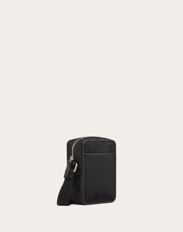 Valentino Shoulder Bags Man Small Black Iconographe Nylon Shoulder Bag For Man In Black Black Valentino Shoulder Bags Man Small Black Iconographe Nylon Shoulder Bag For Man In Black Black