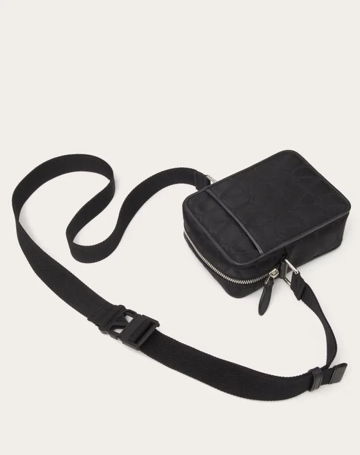 Valentino Shoulder Bags Man Small Black Iconographe Nylon Shoulder Bag For Man In Black Black Valentino Shoulder Bags Man Small Black Iconographe Nylon Shoulder Bag For Man In Black Black
