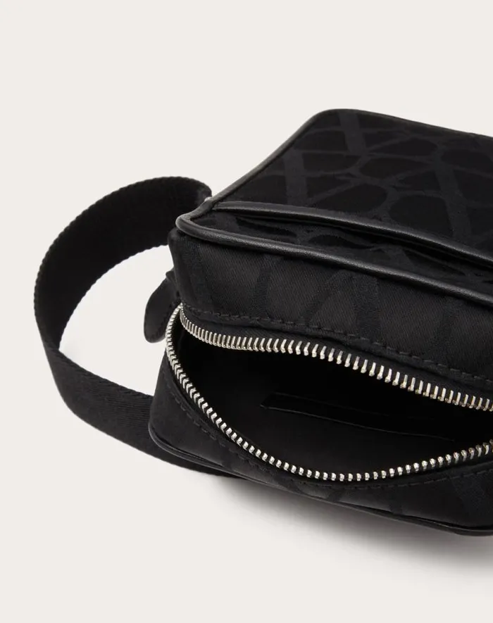 Valentino Shoulder Bags Man Small Black Iconographe Nylon Shoulder Bag For Man In Black Black Valentino Shoulder Bags Man Small Black Iconographe Nylon Shoulder Bag For Man In Black Black