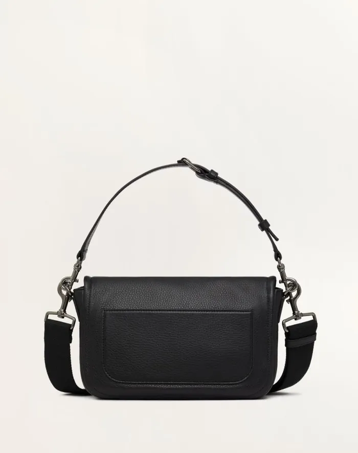 Valentino Shoulder Bags Man Valentino Garavani Alltime Grainy Calfskin Shoulder Bag For Man In Black Black