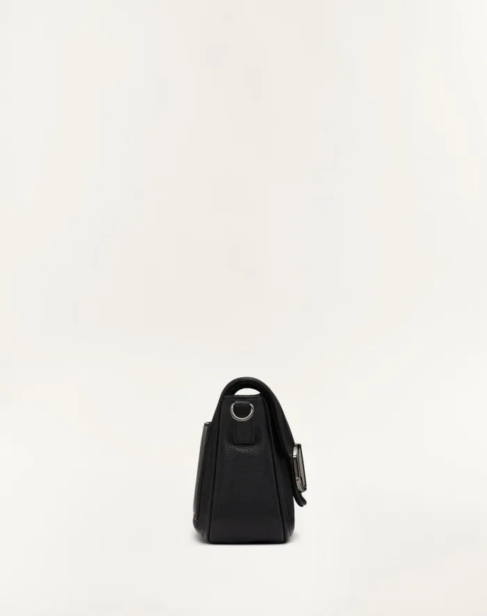 Valentino Shoulder Bags Man Valentino Garavani Alltime Grainy Calfskin Shoulder Bag For Man In Black Black