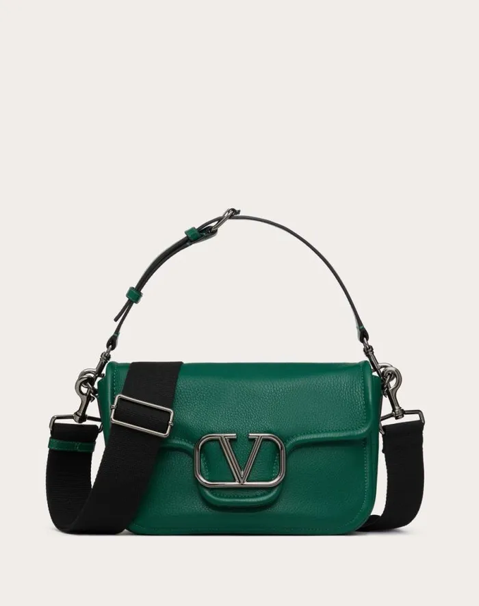 Valentino Shoulder Bags Man Valentino Garavani Alltime Grainy Calfskin Shoulder Bag For Man In Black Black