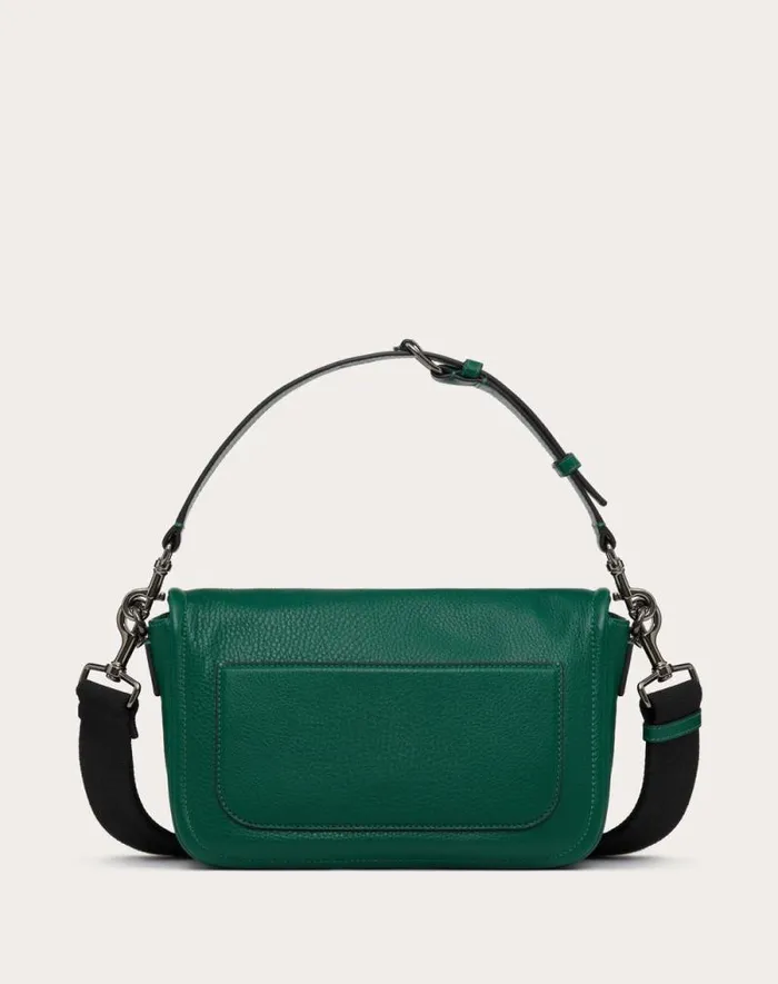 Valentino Shoulder Bags Man Valentino Garavani Alltime Grainy Calfskin Shoulder Bag For Man In Black Black