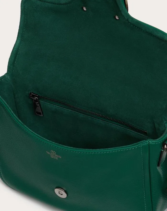 Valentino Shoulder Bags Man Valentino Garavani Alltime Grainy Calfskin Shoulder Bag For Man In Black Black