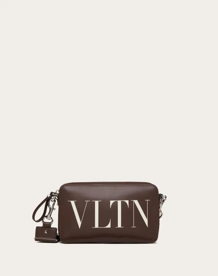 Valentino Shoulder Bags Man Vltn Leather Crossbody Bag For Man In Blackwhite Blackwhite