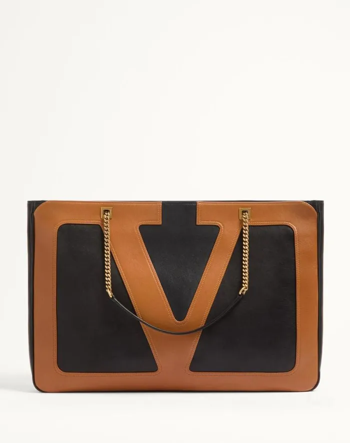 Valentino Shoulder Bags WomanMan Valentino Garavani Viva Superstar Nappa Leather Shopper For Woman In Blackbrown Blackbrown