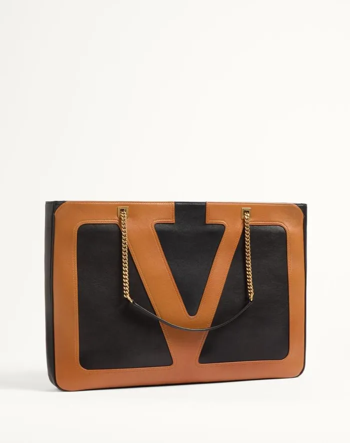 Valentino Shoulder Bags WomanMan Valentino Garavani Viva Superstar Nappa Leather Shopper For Woman In Blackbrown Blackbrown