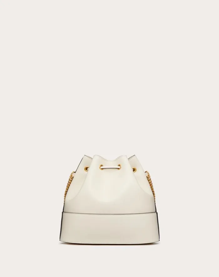 Valentino Shoulder Bags Woman Mini Bucket Bag In Nappa With Vlogo Signature Chain For Woman In Black Black