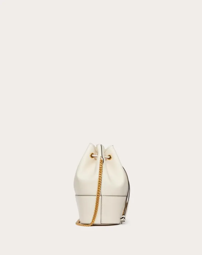 Valentino Shoulder Bags Woman Mini Bucket Bag In Nappa With Vlogo Signature Chain For Woman In Black Black