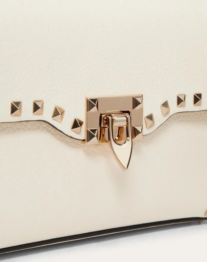 Valentino Shoulder Bags Woman Small Rockstud Grainy Calfskin Crossbody Bag For Woman In Black Black Valentino Shoulder Bags Woman Small Rockstud Grainy Calfskin Crossbody Bag For Woman In Black Black