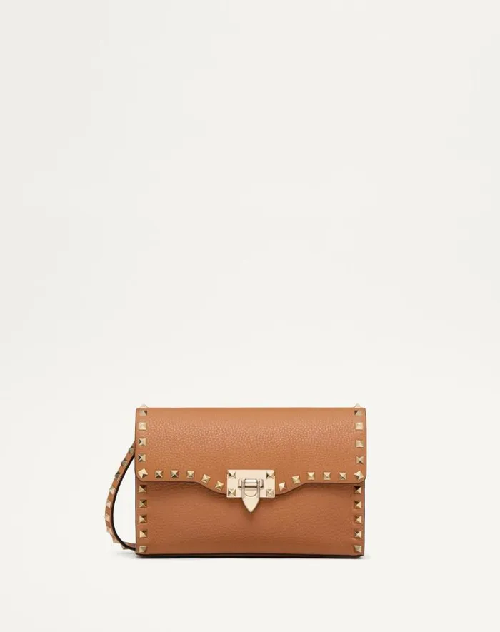 Valentino Shoulder Bags Woman Small Rockstud Grainy Calfskin Crossbody Bag For Woman In Black Black Valentino Shoulder Bags Woman Small Rockstud Grainy Calfskin Crossbody Bag For Woman In Black Black