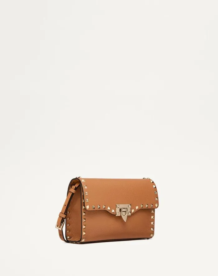 Valentino Shoulder Bags Woman Small Rockstud Grainy Calfskin Crossbody Bag For Woman In Black Black Valentino Shoulder Bags Woman Small Rockstud Grainy Calfskin Crossbody Bag For Woman In Black Black