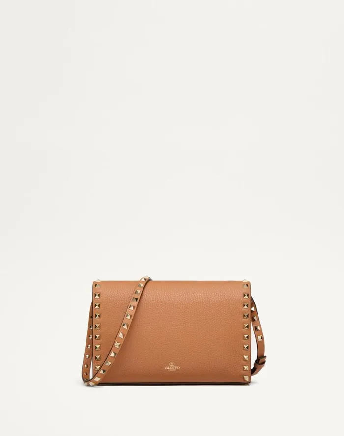 Valentino Shoulder Bags Woman Small Rockstud Grainy Calfskin Crossbody Bag For Woman In Black Black Valentino Shoulder Bags Woman Small Rockstud Grainy Calfskin Crossbody Bag For Woman In Black Black