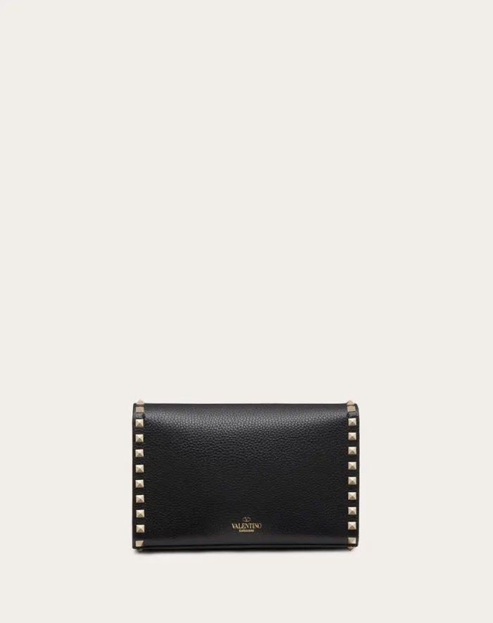 Valentino Shoulder Bags Woman Small Rockstud Grainy Calfskin Crossbody Bag For Woman In Black Black Valentino Shoulder Bags Woman Small Rockstud Grainy Calfskin Crossbody Bag For Woman In Black Black