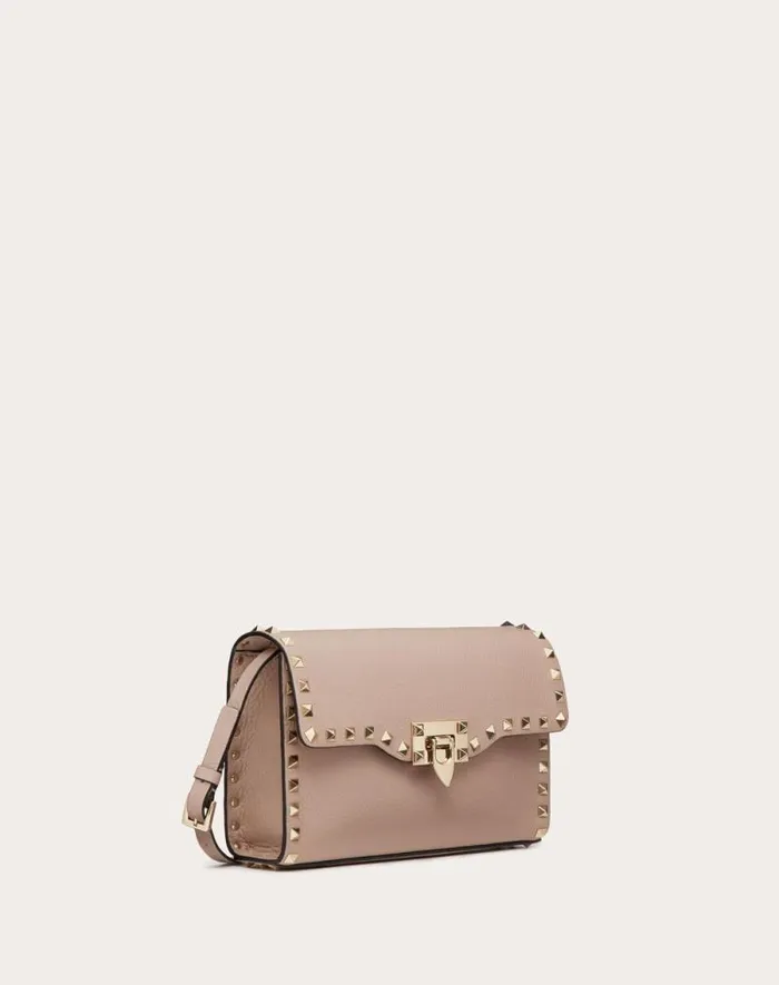 Valentino Shoulder Bags Woman Small Rockstud Grainy Calfskin Crossbody Bag For Woman In Black Black Valentino Shoulder Bags Woman Small Rockstud Grainy Calfskin Crossbody Bag For Woman In Black Black